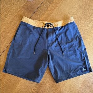Men's Charcoal Swim Trunks with goldenrod Waistband